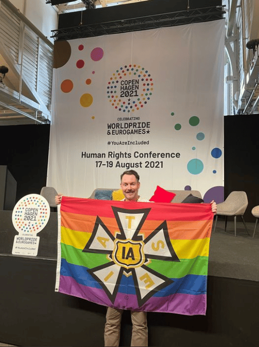 Nate with Pride Flag