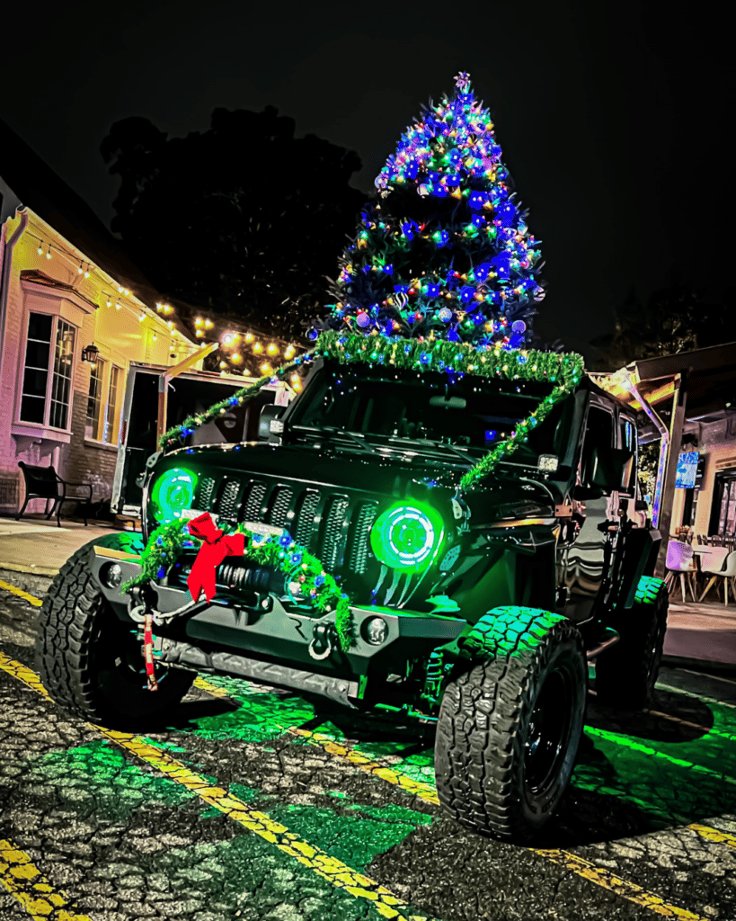 Santa Grinch Riding Jeep Christmas Jammies - Family Christmas